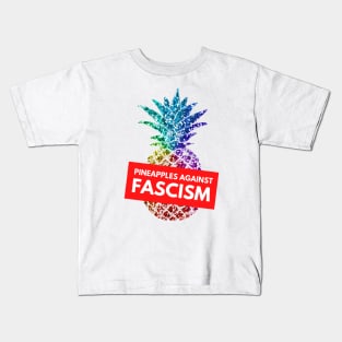 Pineapple Against Fascism (White) Kids T-Shirt